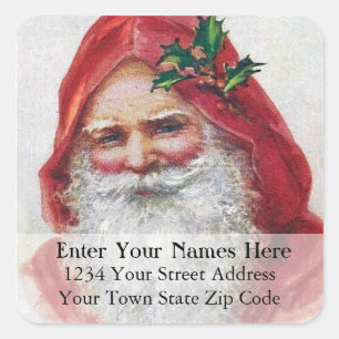 St Nick Portrait Vintage Christmas Address Label