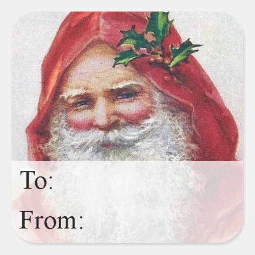 St Nick Portrait Vintage Christmas Gift Tag