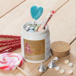 St. Nick St. Nicholas Sinterklaas Watercolor Miter Candy Jar