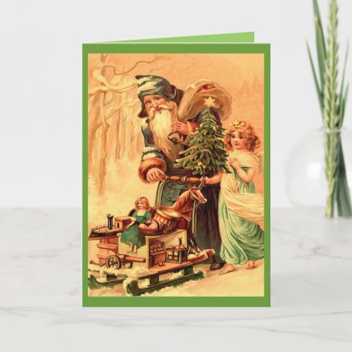 St Nick vintage Christmas Holiday Card