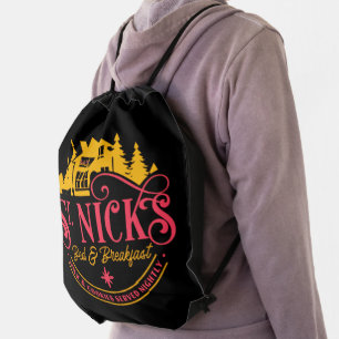 ST-NICKS BED & BREAKFAST funny christmas Drawstring Bag