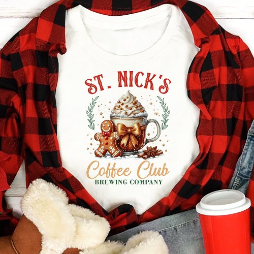 Christmas Shirts 4 St. Nick'S Coffee Club Gingerbread Christmas Tri-Blend Shirt