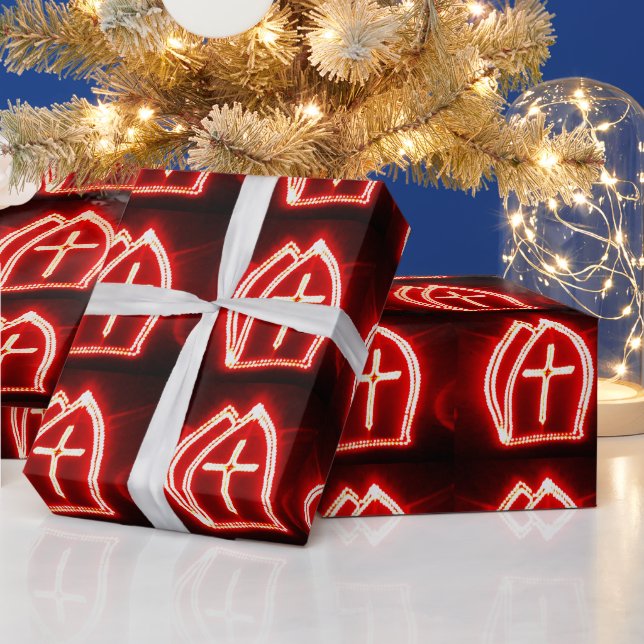 St. Nick's Day Dutch Miter Pattern Sinterklaas Wrapping Paper (Holidays)