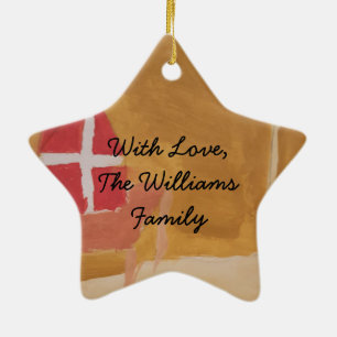 St. Nick's Day Dutch Sinterklaas Watercolor Miter Ceramic Ornament