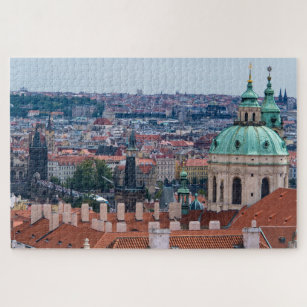 St. Nicolas church and roofs of Prague, Czech R. Jigsaw Puzzle