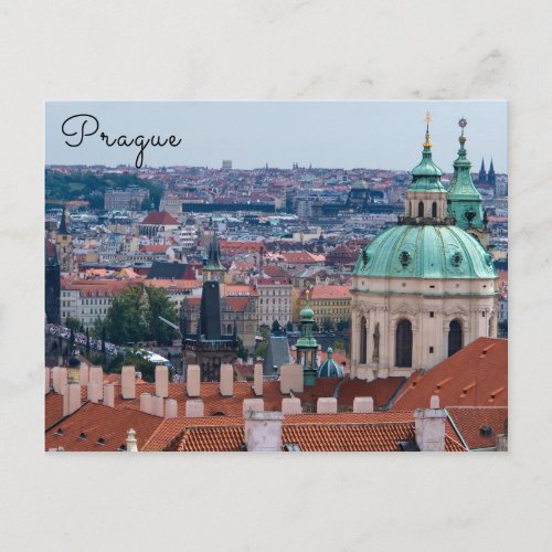 St Nicolas church and roofs of Prague Postcard