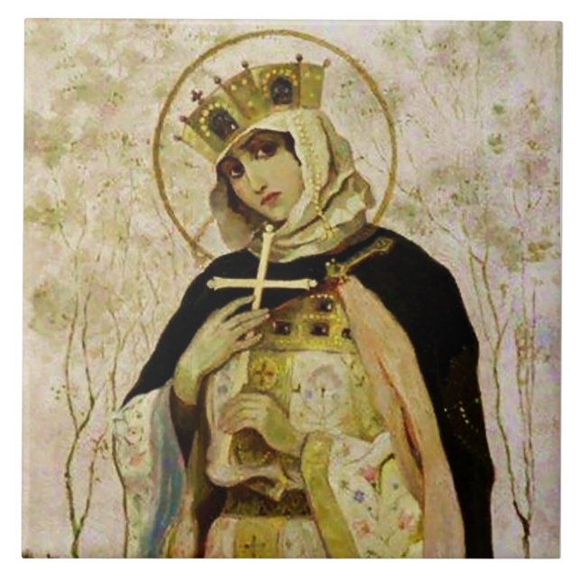 “St Olga” by Mikhail Nesterov Ceramic Tile (Front)