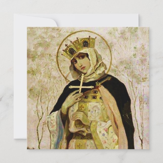 “St Olga” by Mikhail Nesterov Holiday Card (Front)