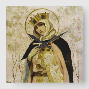 “St Olga” by Mikhail Nesterov Square Wall Clock