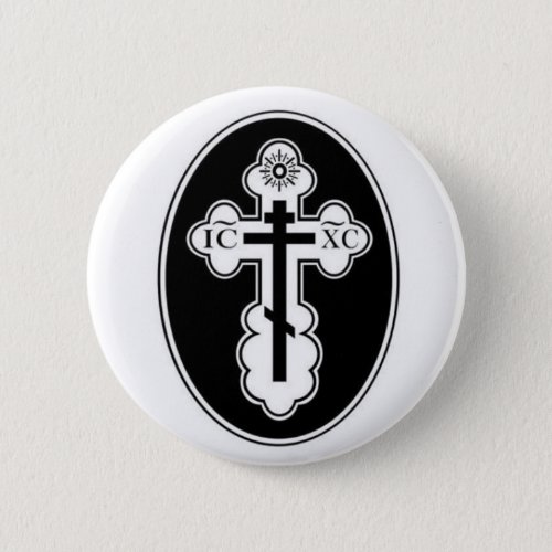 St Olga Orthodox Cross button