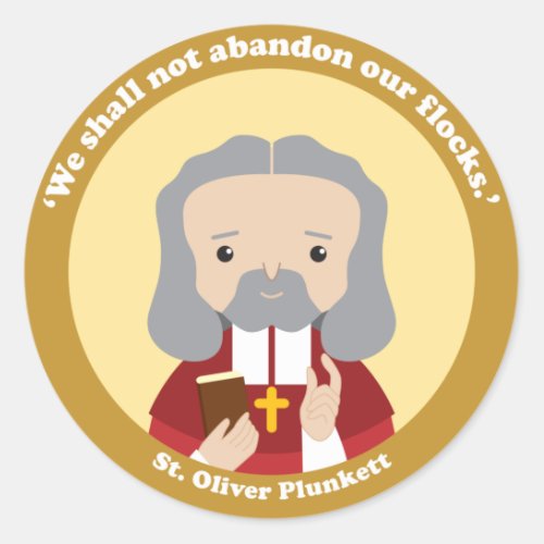 St Oliver Plunkett Classic Round Sticker