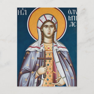 St. Olympia the Deaconess Orthodox Christian Icon  Postcard