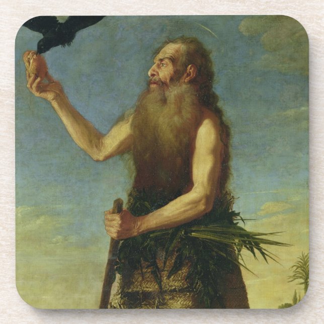 St. Onuphrius (oil on canvas) Drink Coaster (Front)