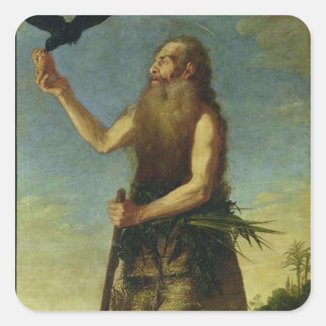 St. Onuphrius (oil on canvas) Square Sticker (Front)