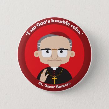 St. Oscar Romero Button by happysaints at Zazzle