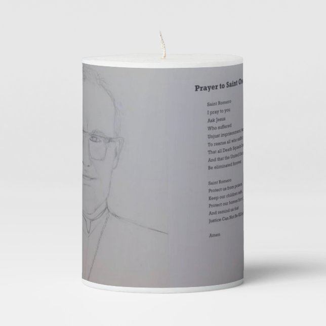 St. Oscar Romero Candle with Prayer (Front)