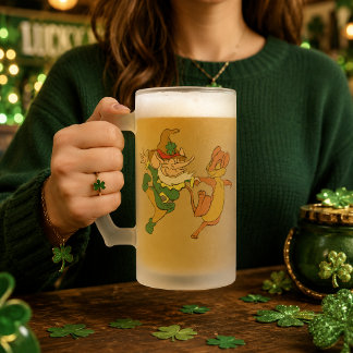 St. Paddy’s Odd Couple Frosted Glass Beer Mug