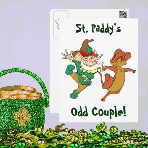 St Paddys Odd Couple Postcard