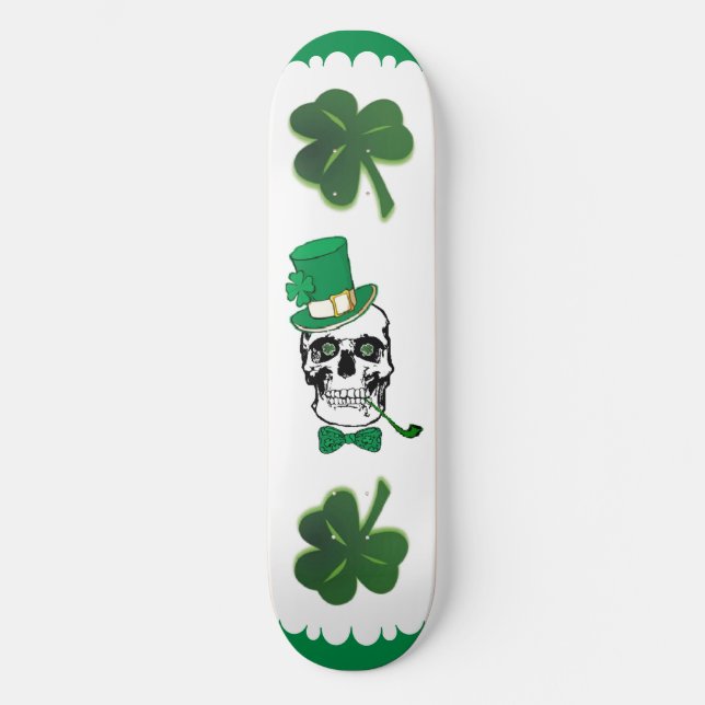 St. Paddy Skull Skateboard Deck (Front)