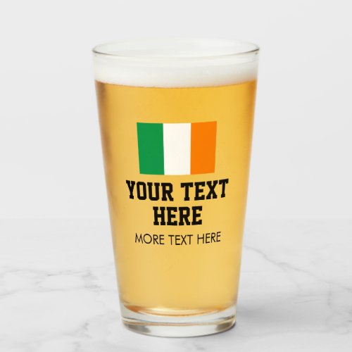 St Paddys beer glasses with Irish flag of Ireland
