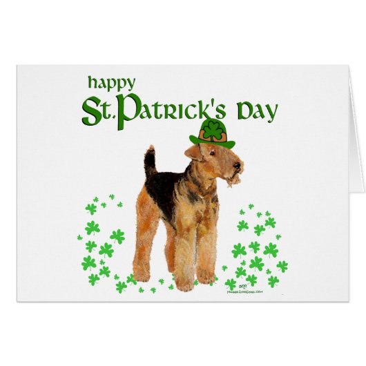 St Paddys Day Airedale Cards (Front Horizontal)