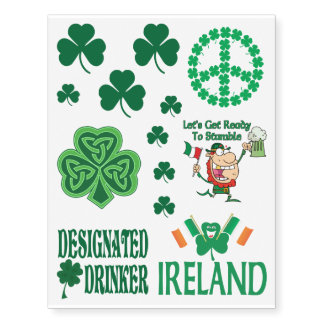 St. Paddys Day Assortment Temporary Tattoos