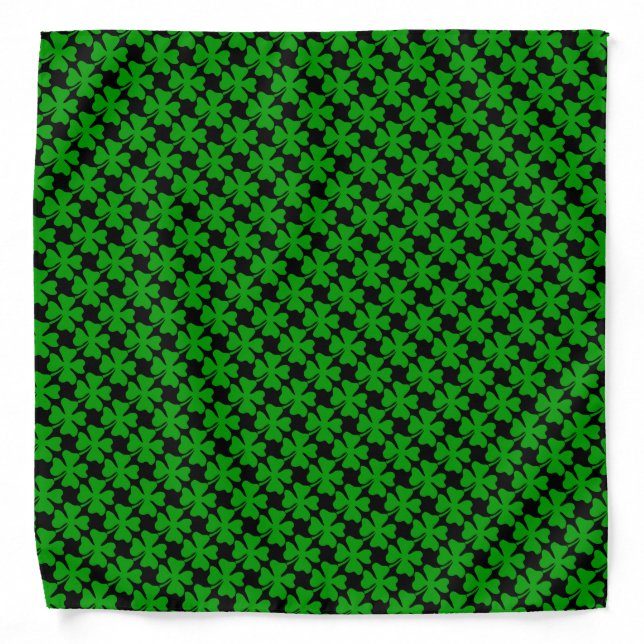 St Paddys Day bandana | Lucky four leaf clovers (Front)