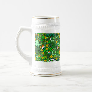 St. Paddy's Day Green Gold Coins Shamrock Slainte Beer Stein