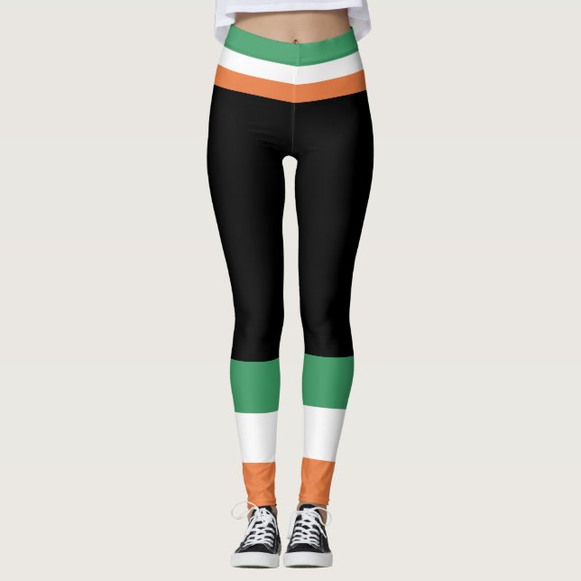 St Paddy's Day Ireland Flag Leggings (Front)