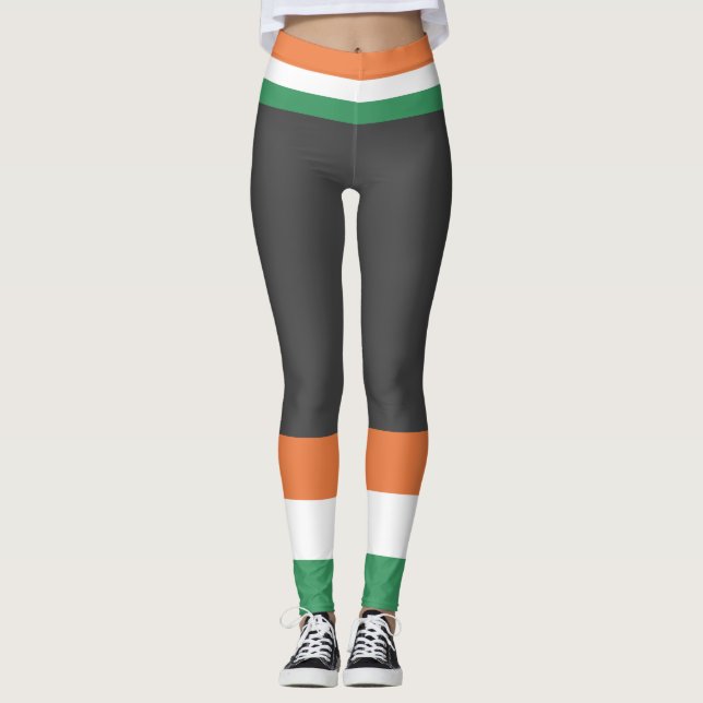 St Paddy's Day Ireland Flag Leggings (Front)