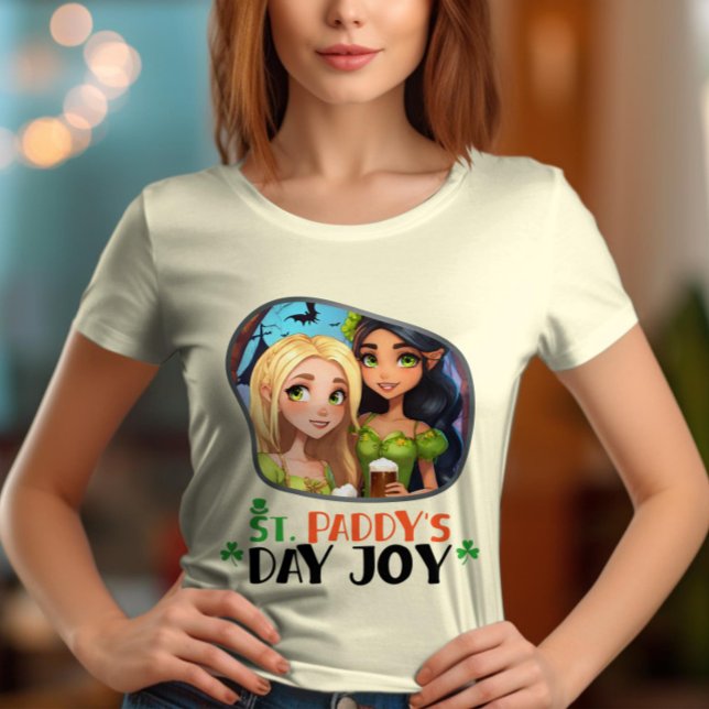 St. Paddy's Day joy - Shimmering Shamrock T-Shirt (Creator Uploaded)