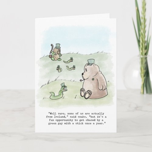 St Paddys Day Snakes Holiday Card