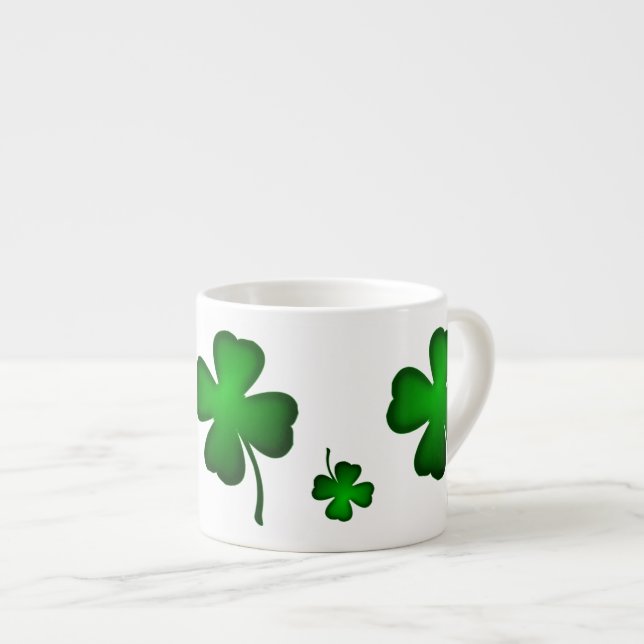 St Paddy's Hat and Shamrocks Espresso Cup (Front Right)