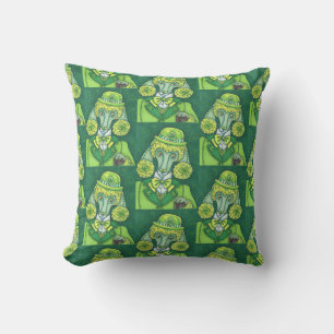 ST. PADDY'S IRISH GREEN FRENCH POODLE, LUCKY DOG THROW PILLOW