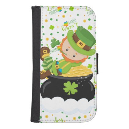 St Paddy&#39;s Leprechaun Galaxy S4 Wallet Case