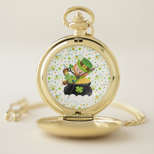St Paddy's Leprechaun Pocket Watch (Inside)