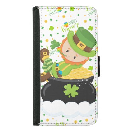 St Paddy's Leprechaun Wallet Phone Case For Samsung Galaxy S5