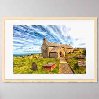 St Padraig Church, Llanbadrig, Anglesey, Gwynedd,  Framed Art