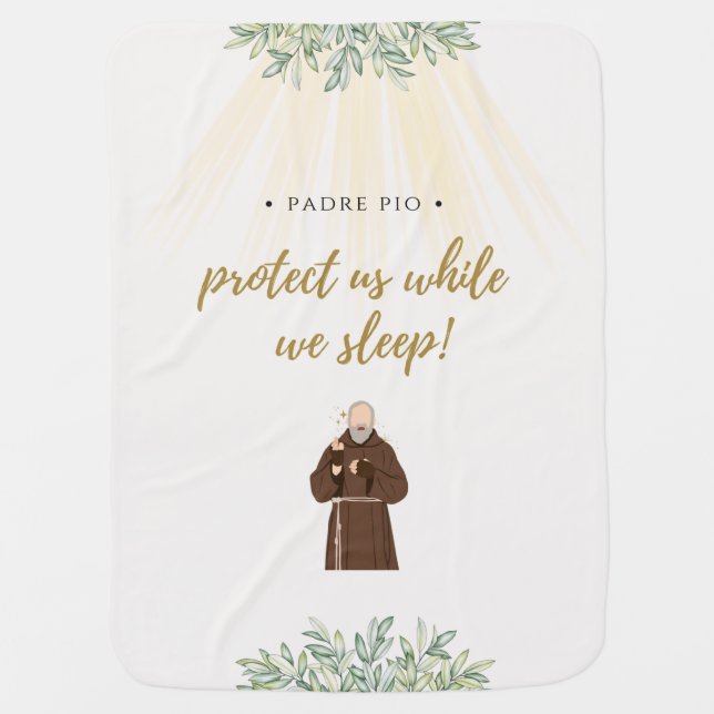 St. Padre Pio Baby Blanket (Front)