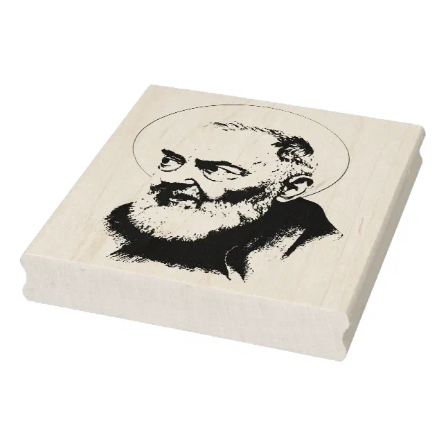 St. Padre Pio Capuchin Priest Catholic Rubber Stamp Zazzle