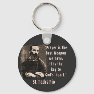 St Padre Pio Catholic Saint A-092721 Keychain