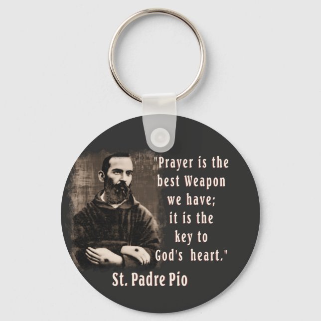St Padre Pio Catholic Saint A-092721  Keychain (Front)