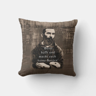 St Padre Pio Catholic Saint German quote Throw Pillow