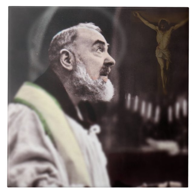 ST PADRE PIO CELEBRATING MASS TILE (Front)