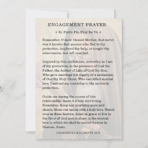 St. Padre Pio Engagement Catholic Prayer Note Card