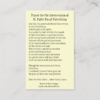 St. Padre Pio Lady Mount Carmel Prayer Holy Card | Zazzle