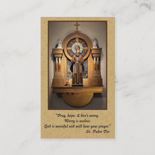 St Padre Pio Lady Mount Carmel Prayer Holy Card