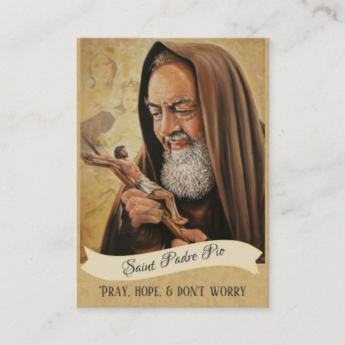 St Padre Pio Lady Mount Carmel Prayer Holy Card