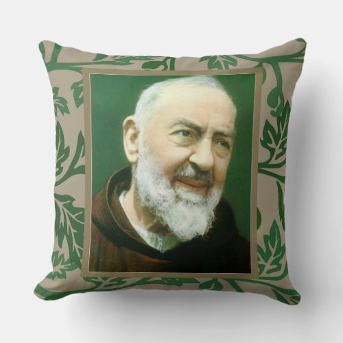 St Padre Pio of Pietralcina Throw Pillow