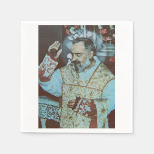 St. Padre Pio of Pietrelcina The Seraphic Priest Napkins